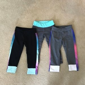 3 Pairs Girls Capri Leggings - SO Brand Size 7/8